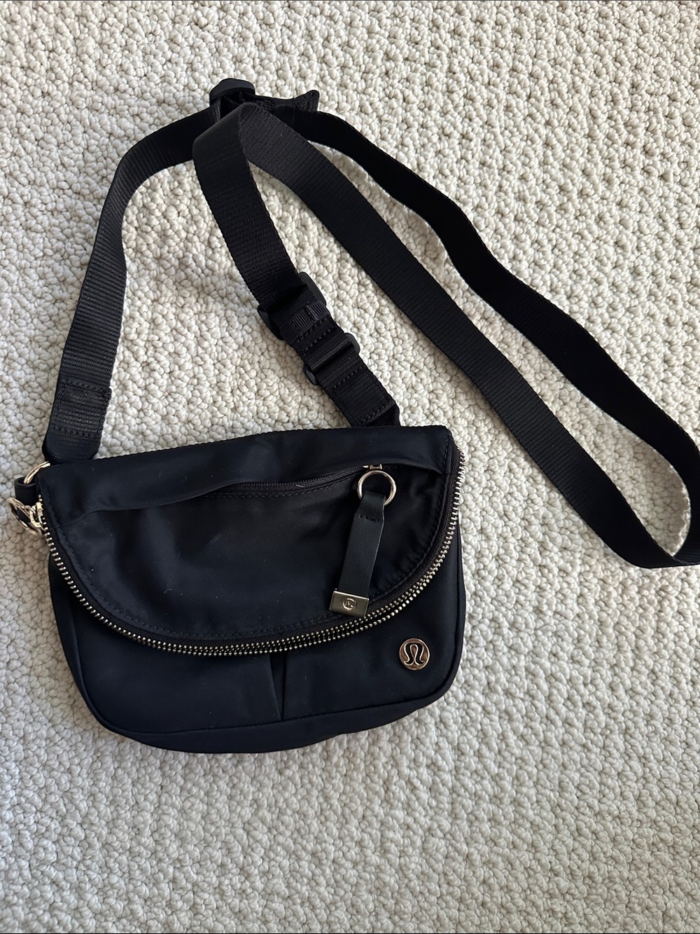 lululemon athletica Black Crossbody with Gold Hardware